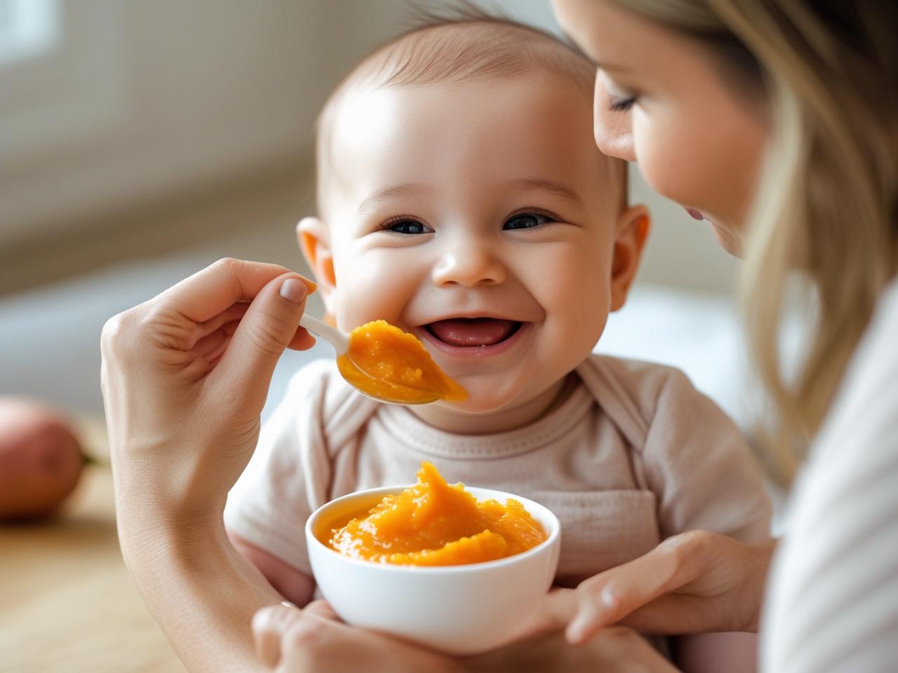 Bebê comendo sozinho em cadeirão